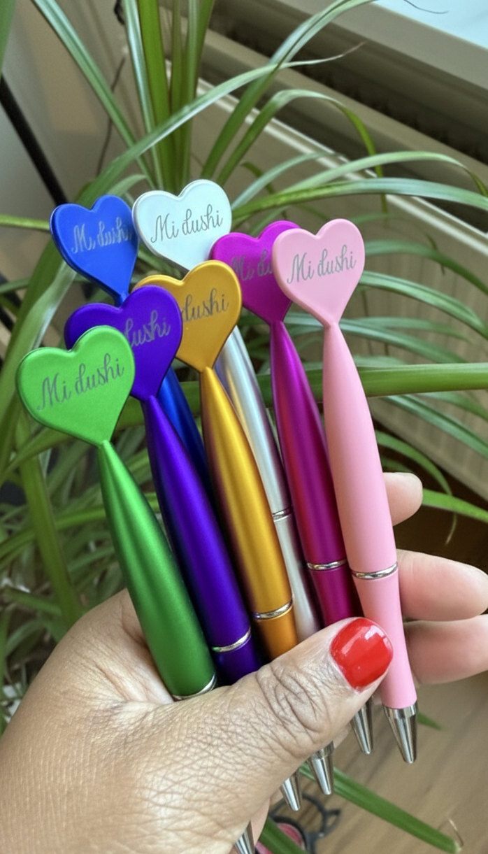 Hartvormige Pen met Tekst “Mi dushi”