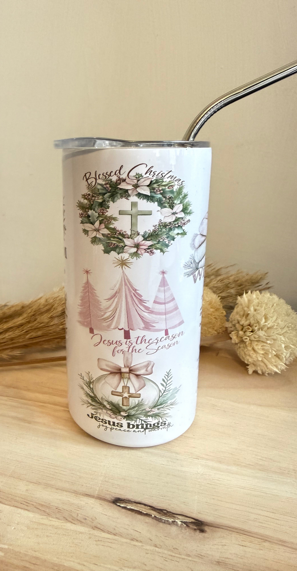 Inspirerende Kerst Tumbler | Inspirerend Cadeau met Bijbeltekst | Religieuze Kerst Tumbler 12 oz
