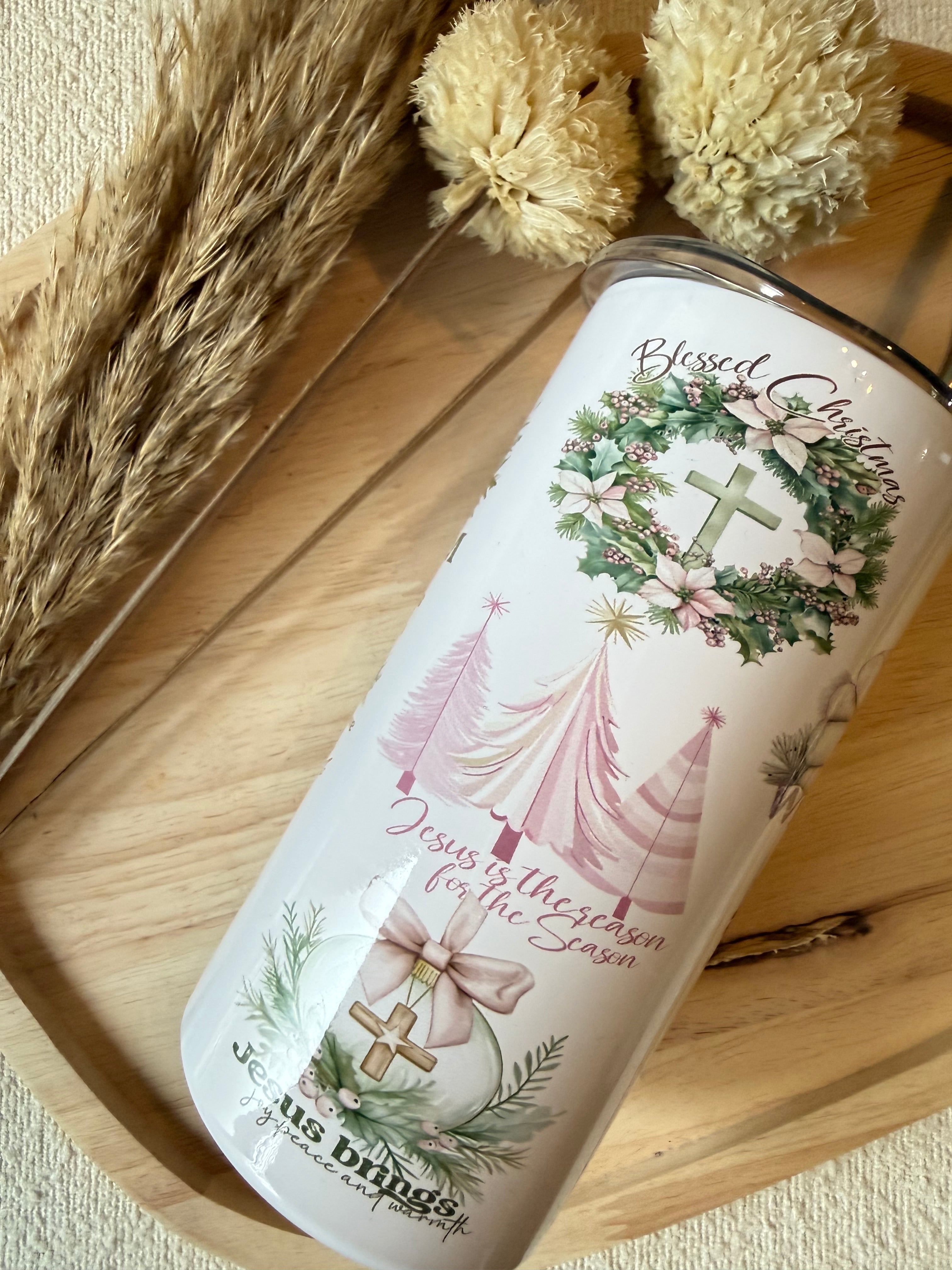 Inspirerende Kerst Tumbler | Inspirerend Cadeau met Bijbeltekst | Religieuze Kerst Tumbler 12 oz