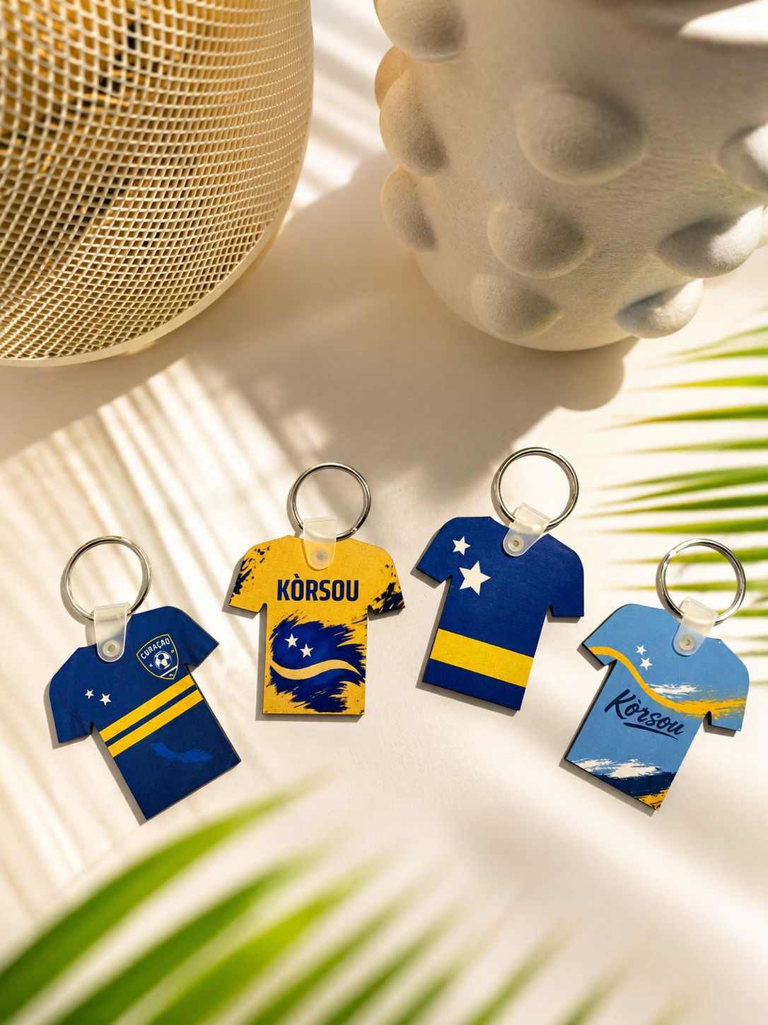 Curaçao Voetbalshirt Sleutelhanger – Kòrsou Sleutelhanger Cadeau