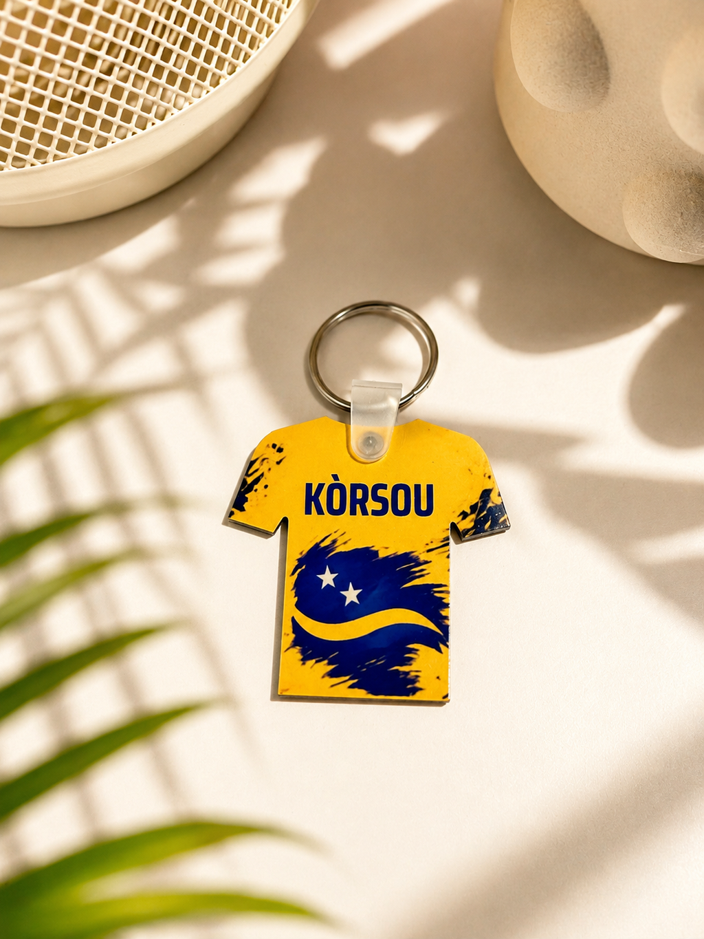Curaçao Voetbalshirt Sleutelhanger – Kòrsou Sleutelhanger Cadeau