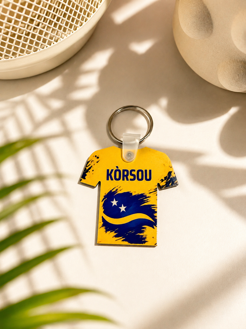 Curaçao Voetbalshirt Sleutelhanger – Kòrsou Sleutelhanger Cadeau