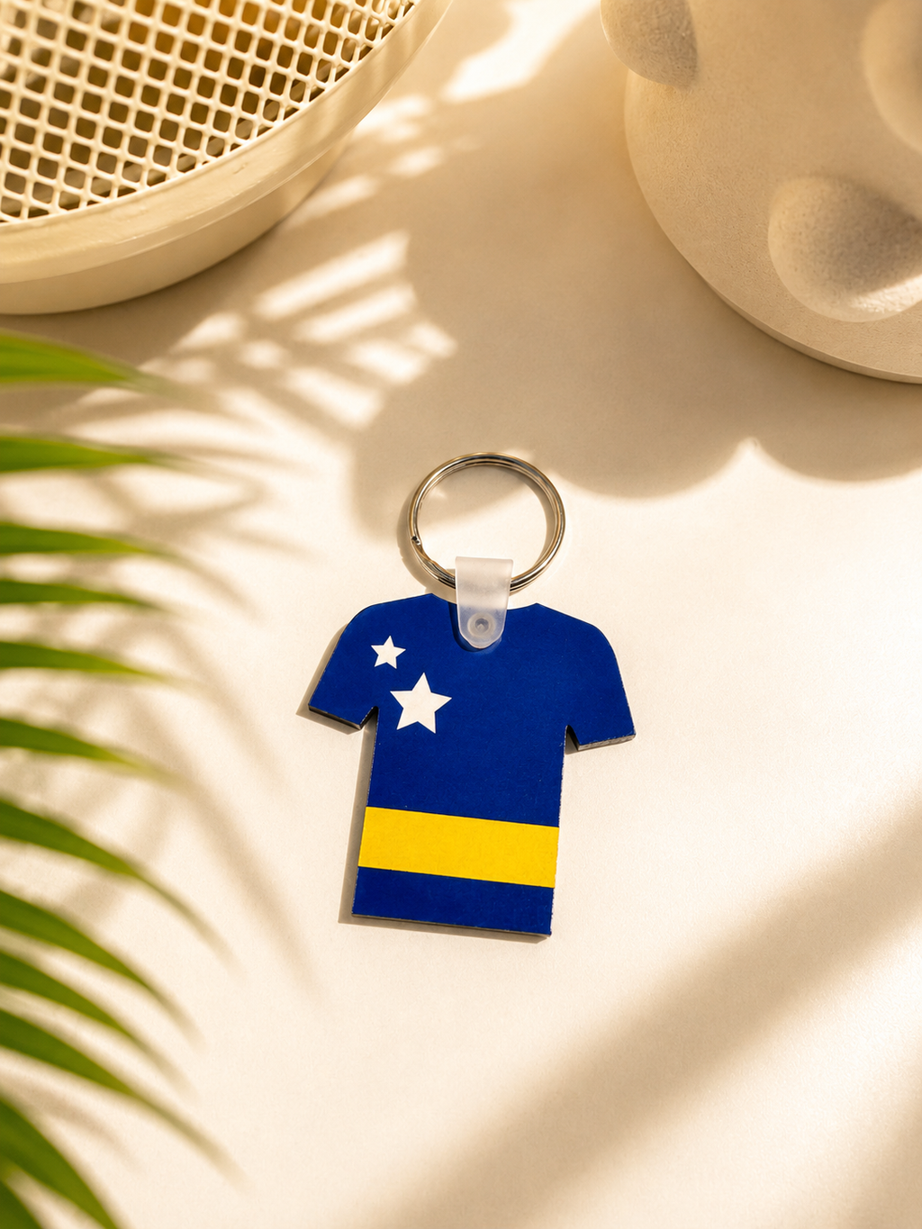 Curaçao Voetbalshirt Sleutelhanger – Kòrsou Sleutelhanger Cadeau