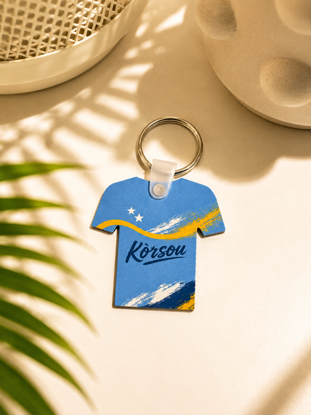 Curaçao Voetbalshirt Sleutelhanger – Kòrsou Sleutelhanger Cadeau