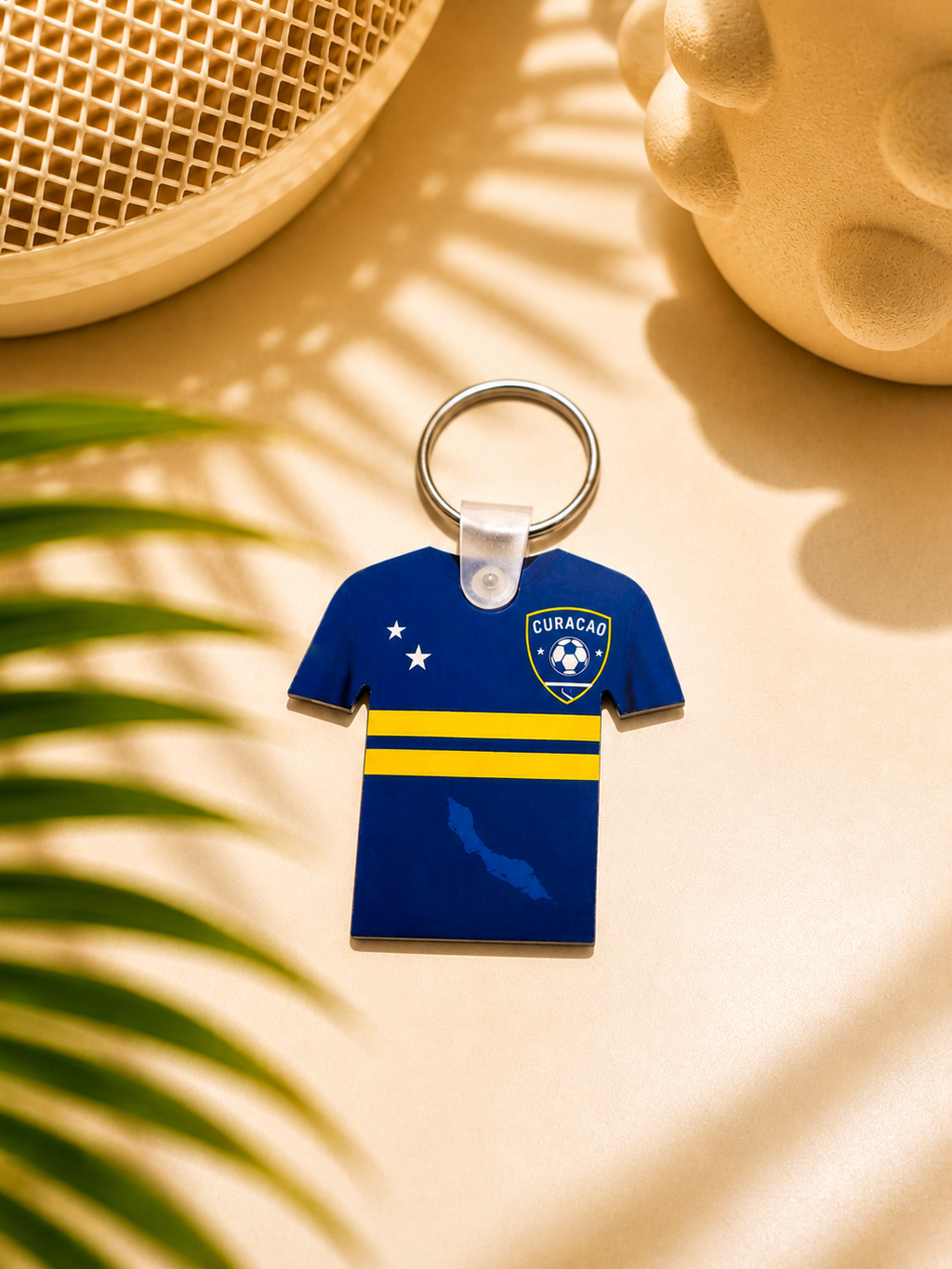 Curaçao Voetbalshirt Sleutelhanger – Kòrsou Sleutelhanger Cadeau