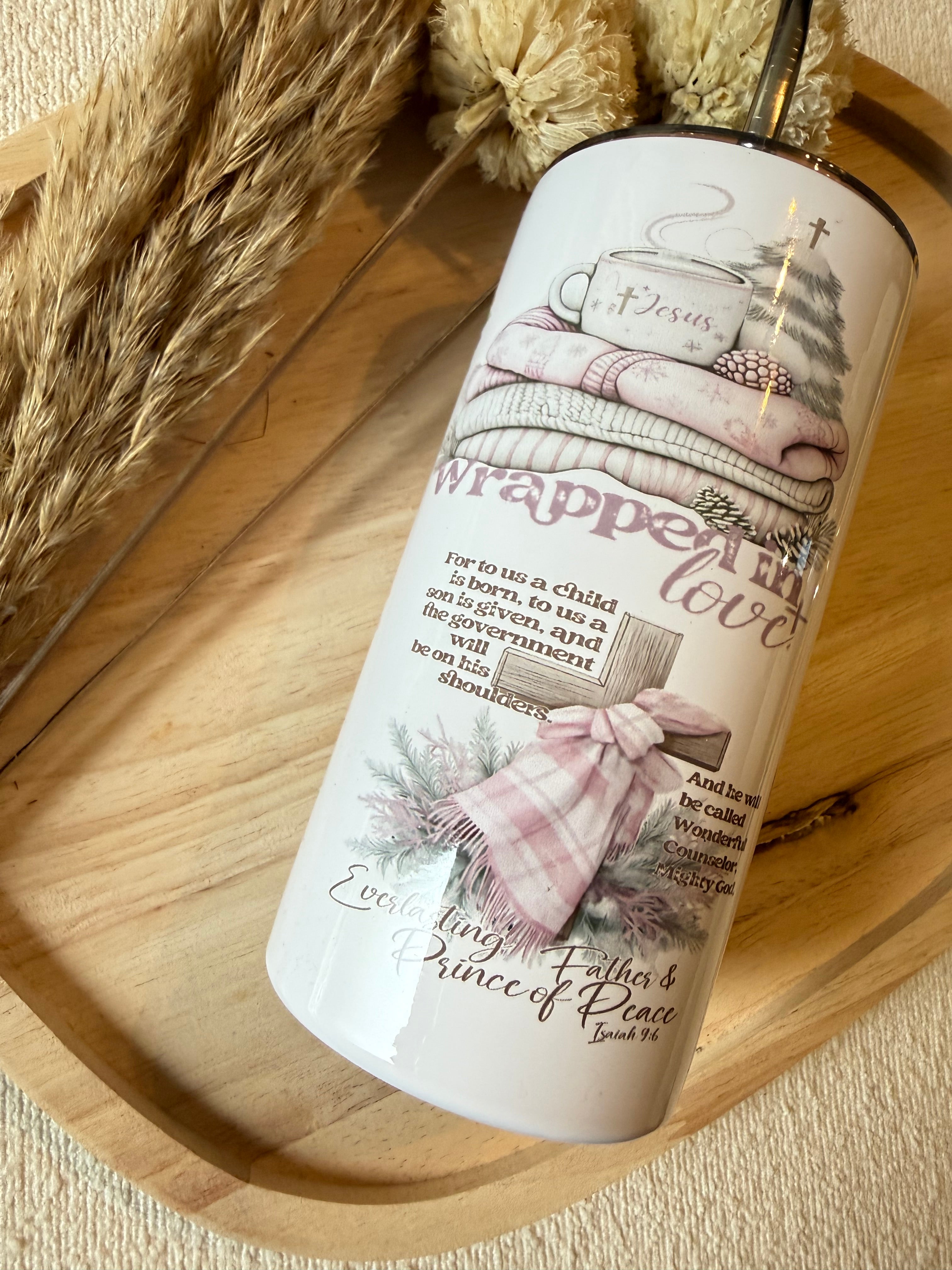 Inspirerende Kerst Tumbler | Inspirerend Cadeau met Bijbeltekst | Religieuze Kerst Tumbler 12 oz