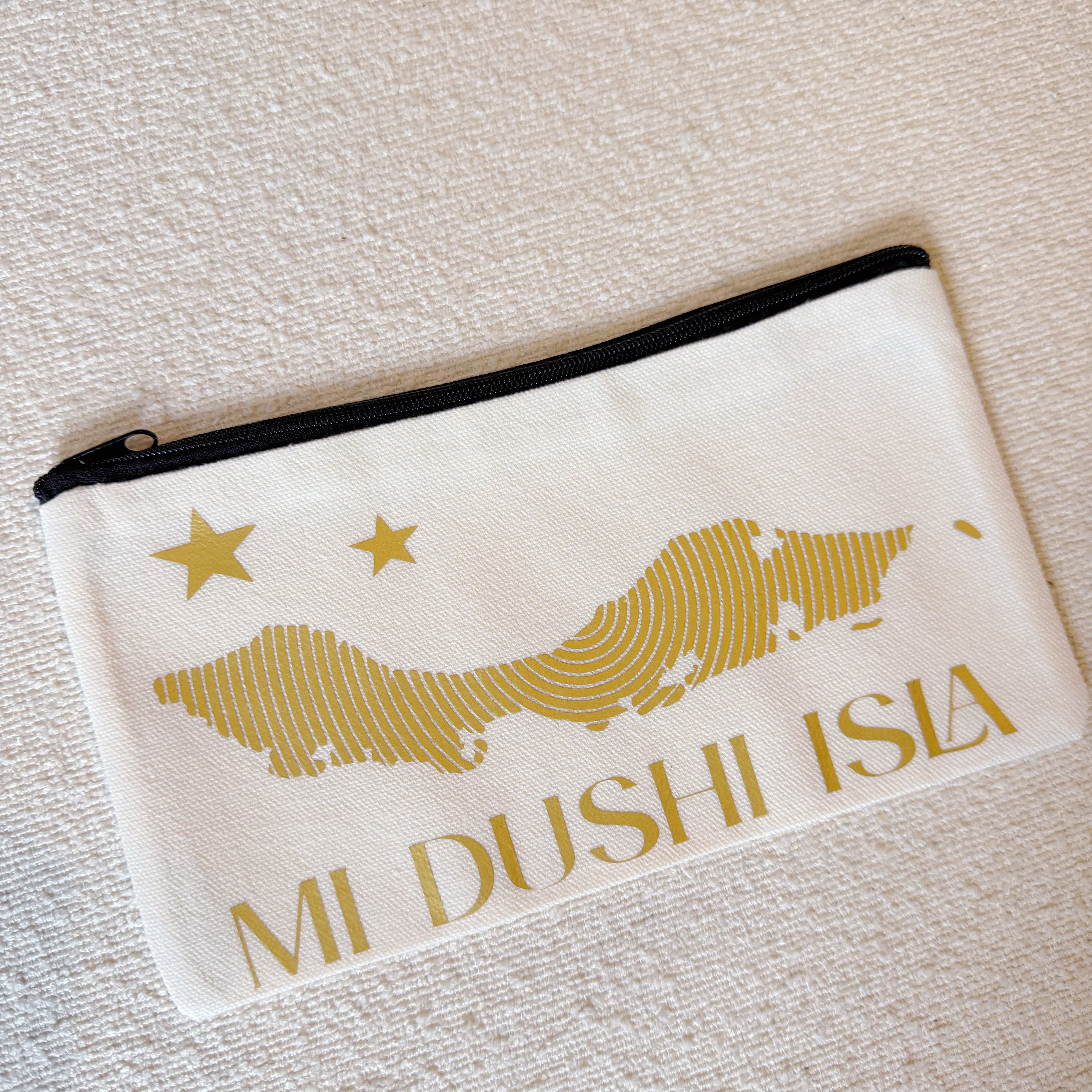 Mi Dushi Isla|Eiland Curacao Clutch |Make-Up Tasje met Curacao print