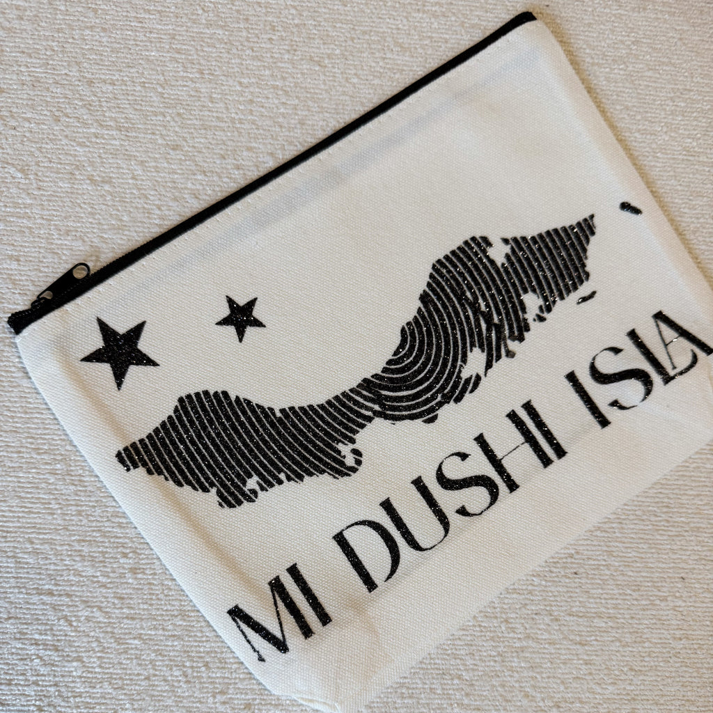Mi Dushi Isla|Eiland Curacao Clutch |Make-Up Tasje met Curacao print
