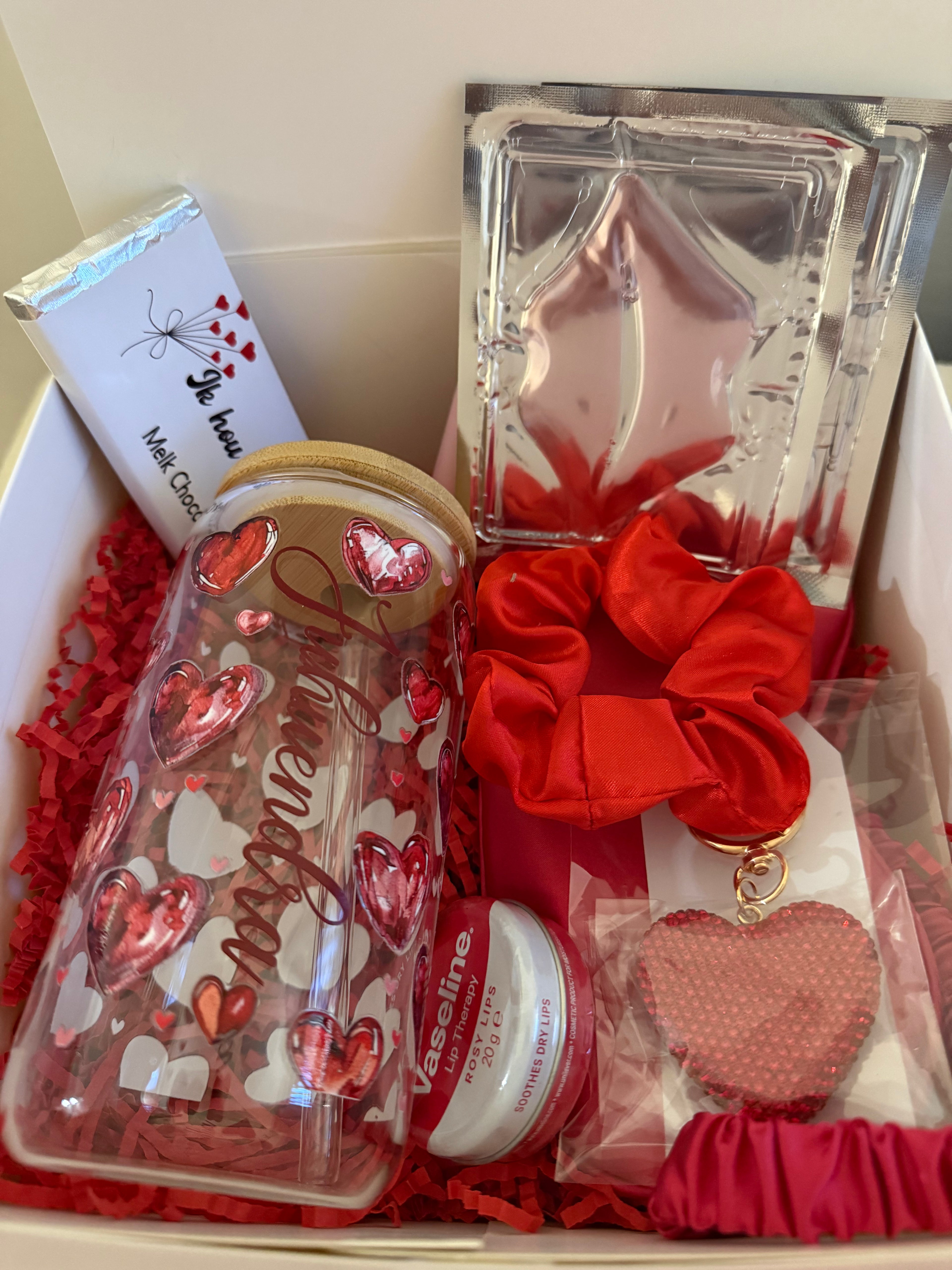 Valentine Giftbox drinkglas I Een box vol liefde