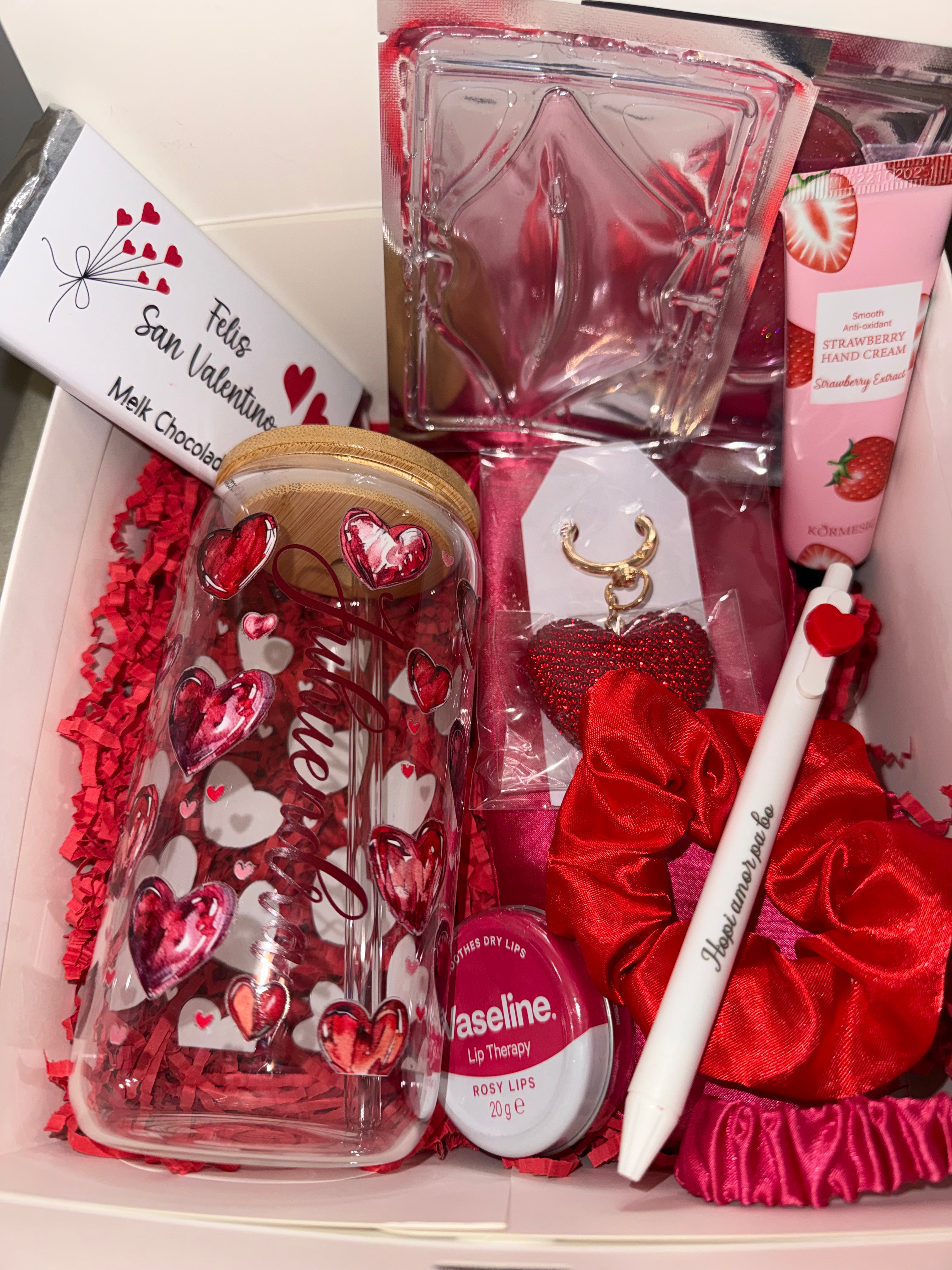 Valentine Giftbox drinkglas I Een box vol liefde